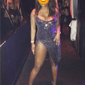 PrettyLittleThing silver sequin dress